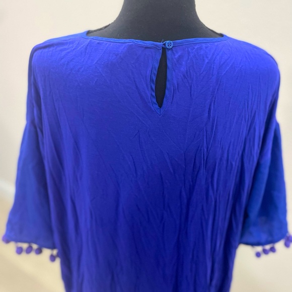French Connection • Simple Classic Crepe Light Polly Top Clement Blue - Picture 5 of 9